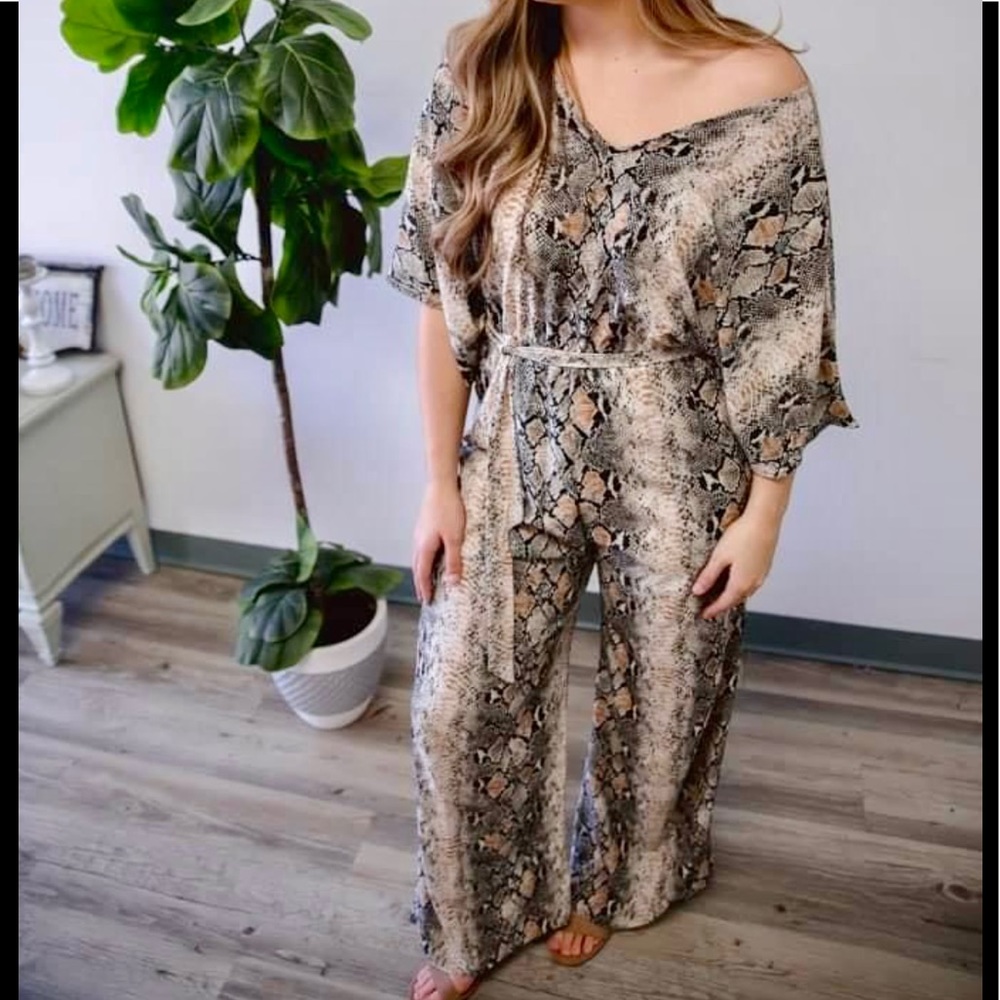 NWT- Snakeskin Jumpsuit
